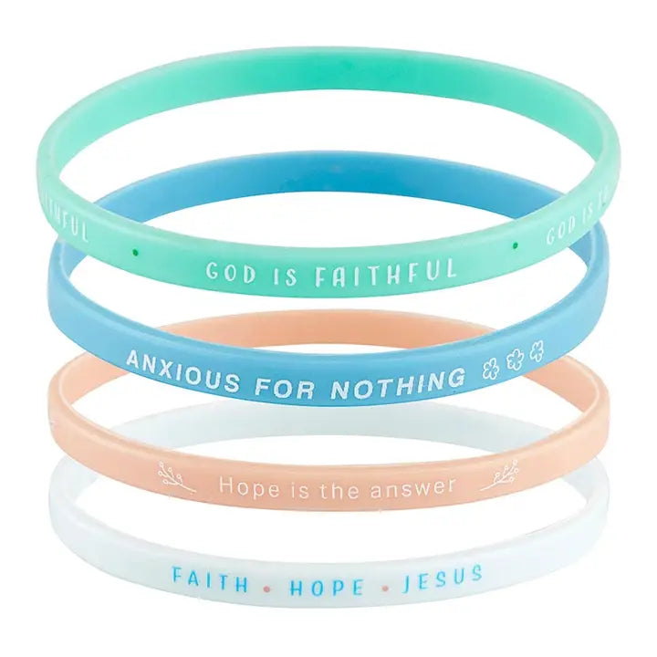 Silicone Bracelet - God Is Faithful - 4pc