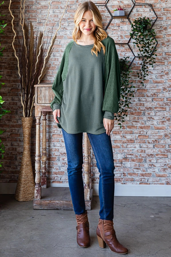 Olive Oversized Top