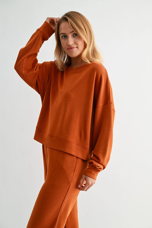 Laguna Dropped Shoulder Sweatshirt Burnt Amber