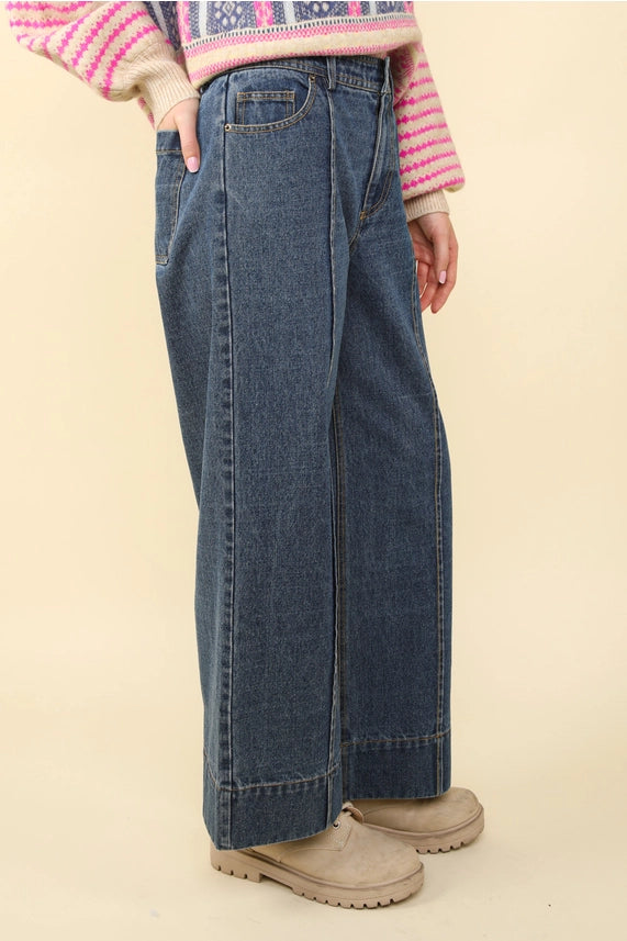 Wide Leg Denim Jean Pants