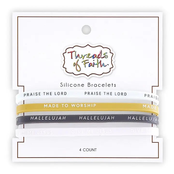 Silicone Bracelet - Made To Worship - 4pc