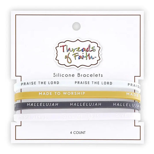 Silicone Bracelet - Made To Worship - 4pc