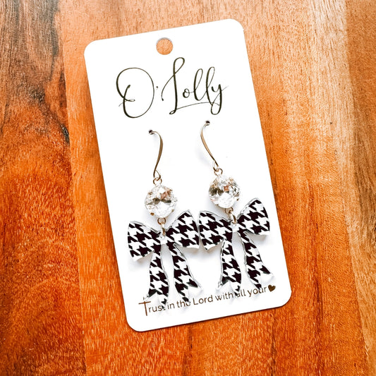 Acrylic Stone+Bow Earrings alabama
