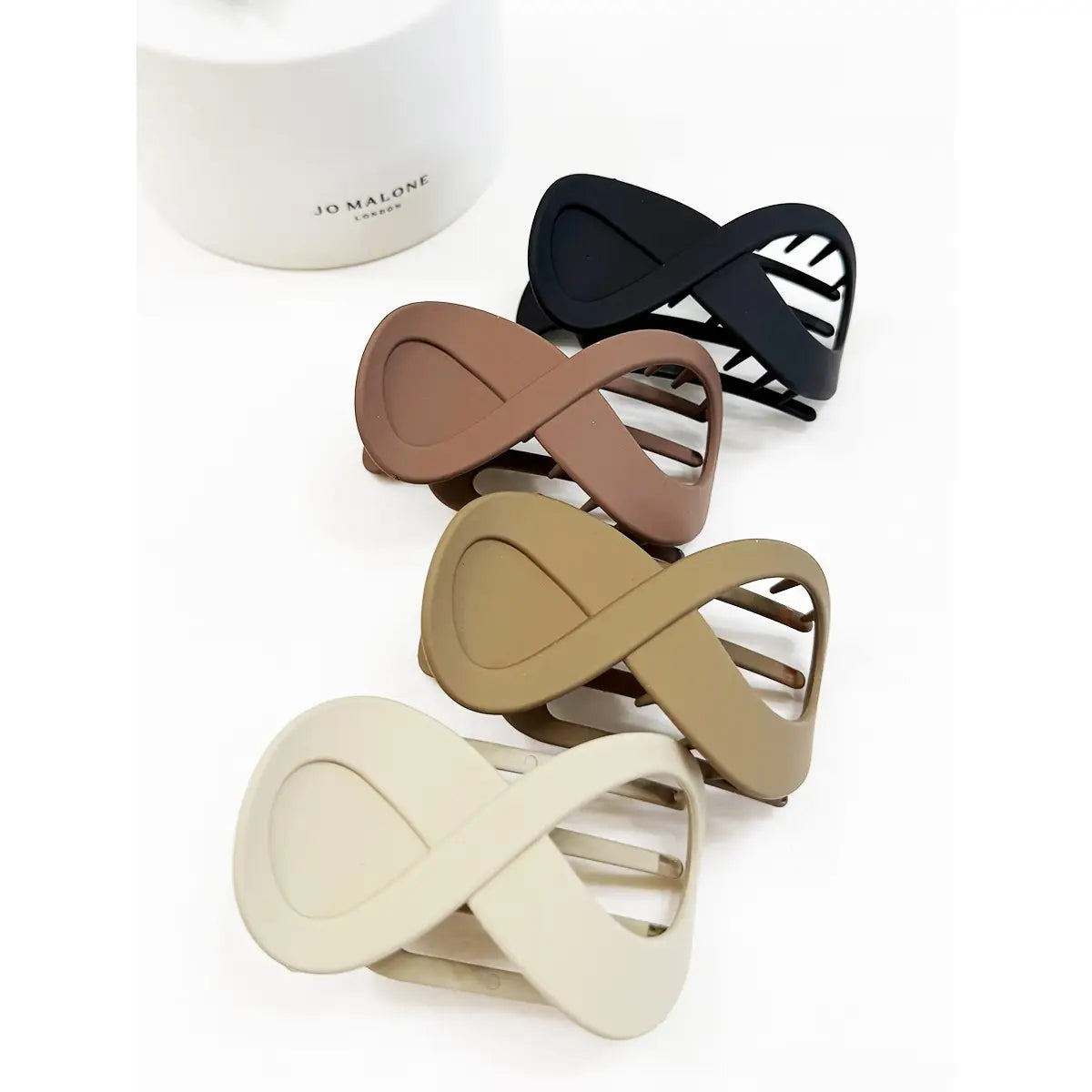 Infinity Symbol Matte Colors Flat Hair Claw Clips