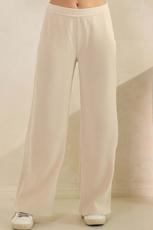 Wide Leg Corduroy Pants Ivory