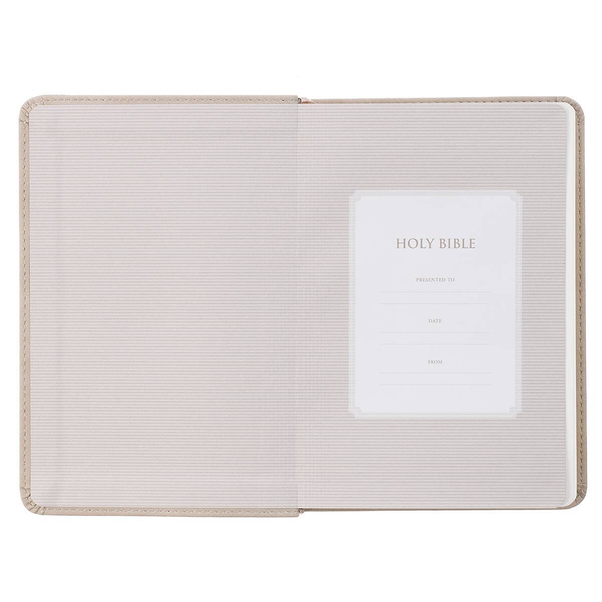 Kjv Bible Compact Faux Leather, Taupe