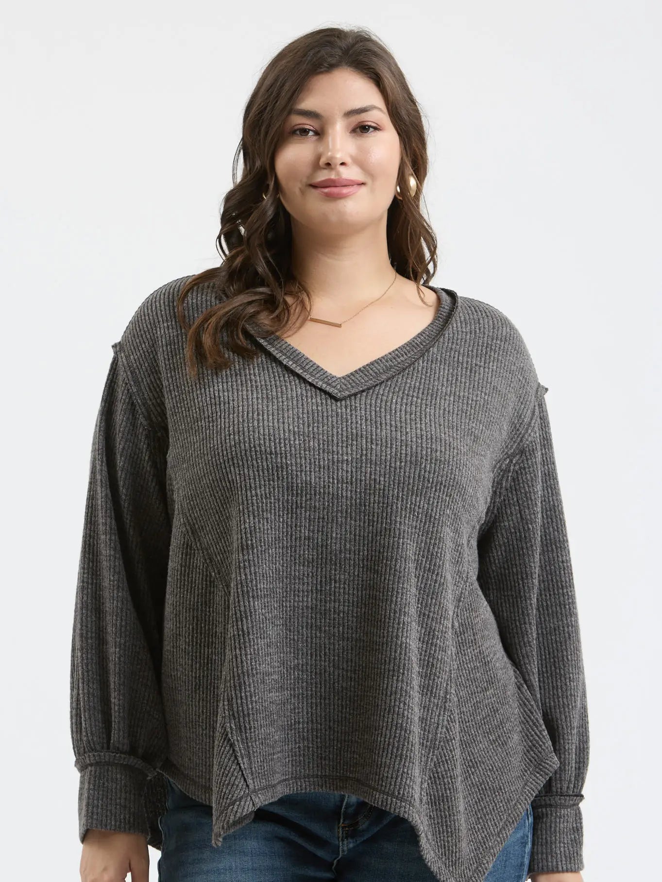 Everyday Basic Ribbed Top Plus Black