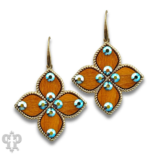 Four Point Clover Earring with Austrian Crystals