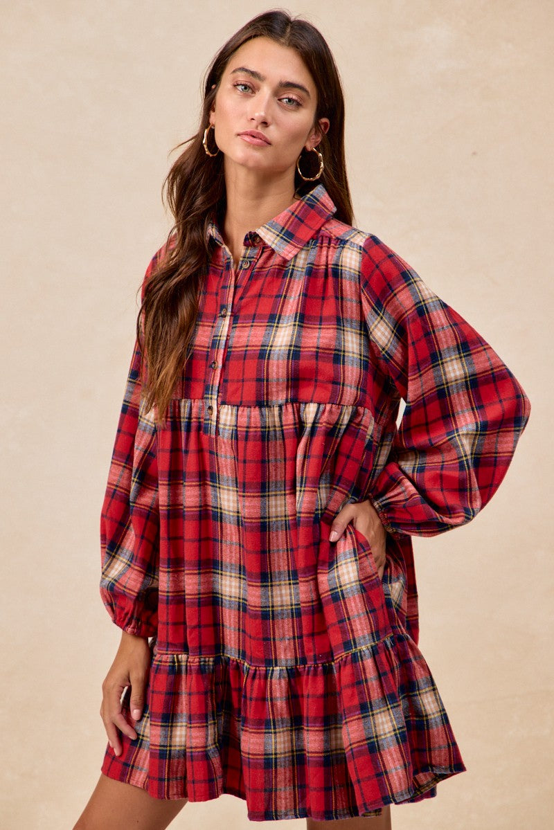 Sweet & Sassy Flannel Dress