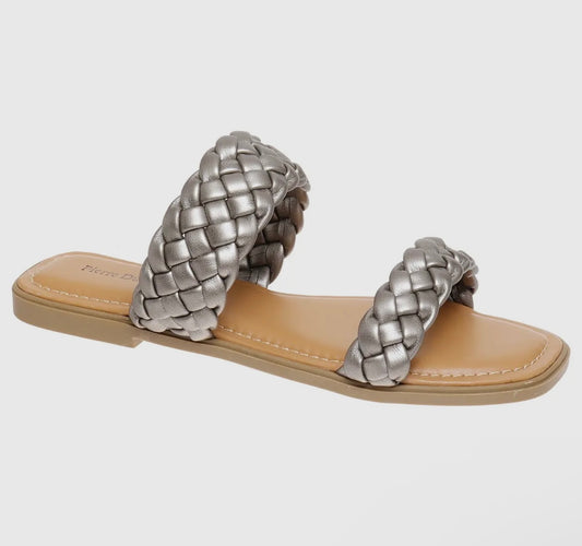Pierre Dumas Pewter Slip Ons