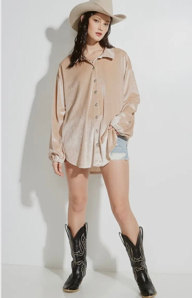 Sunset Satin Button Down