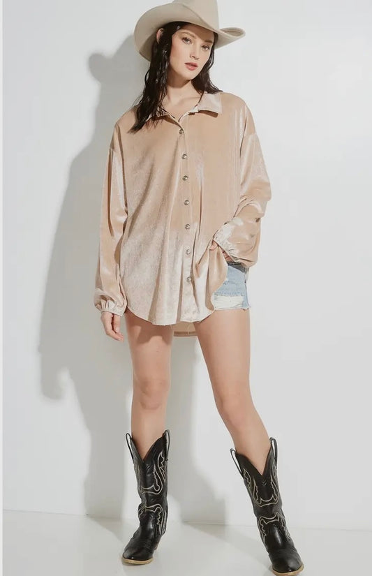 Sunset Satin Button Down