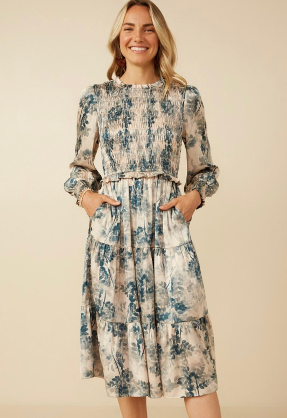 Soft Sky Floral Dress