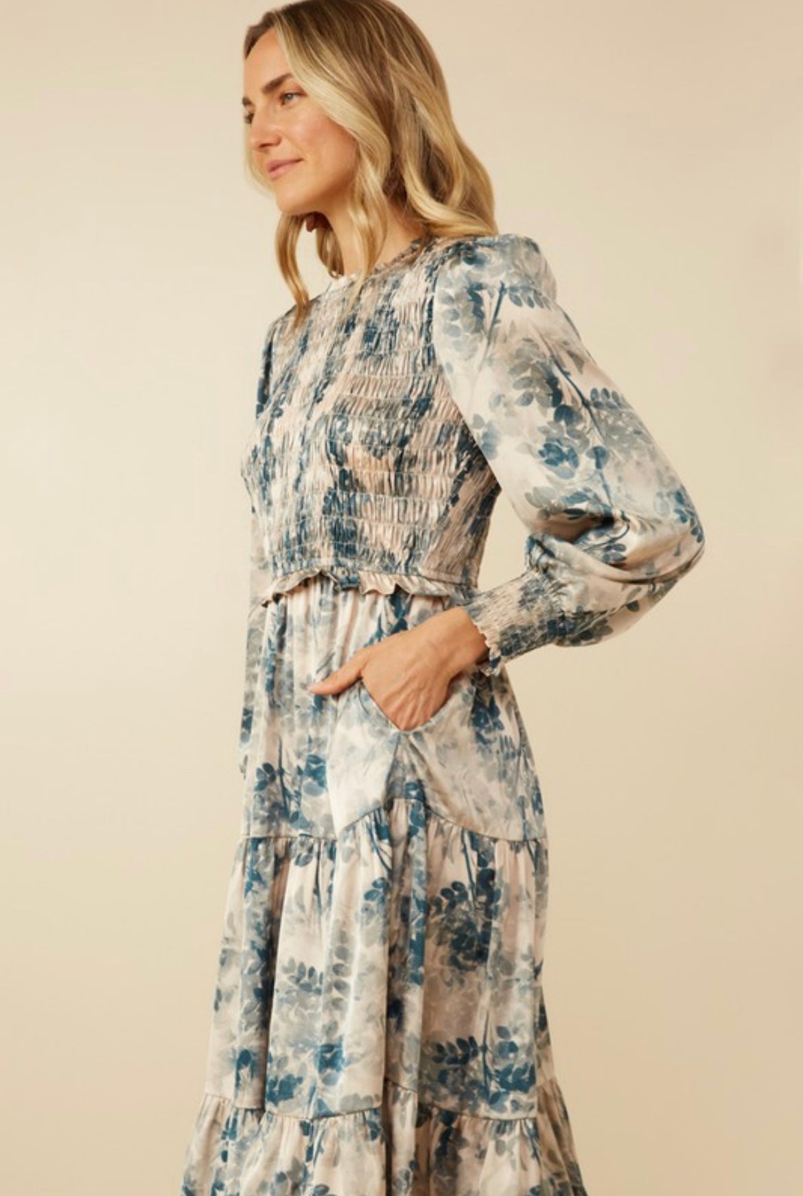 Soft Sky Floral Dress