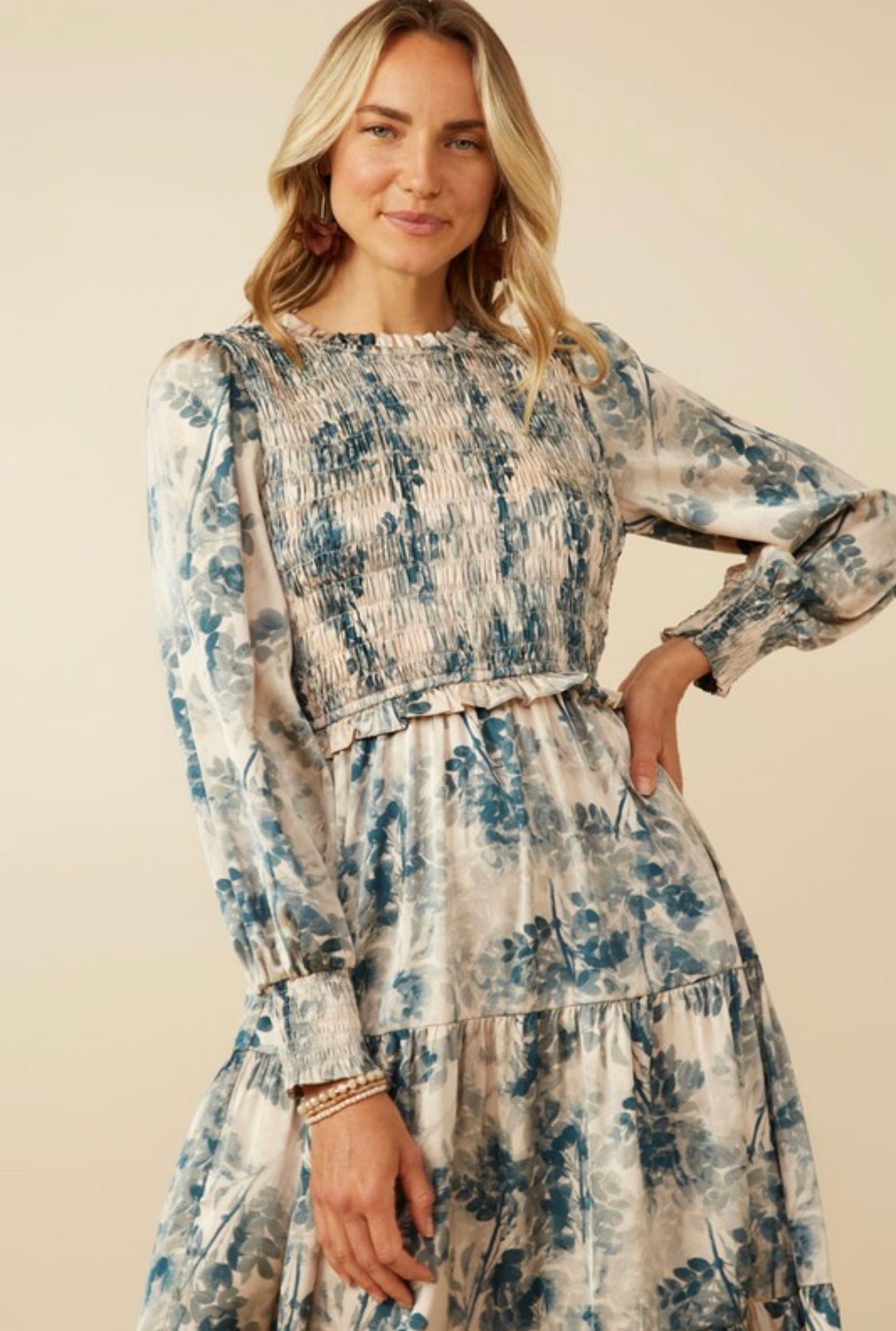 Soft Sky Floral Dress