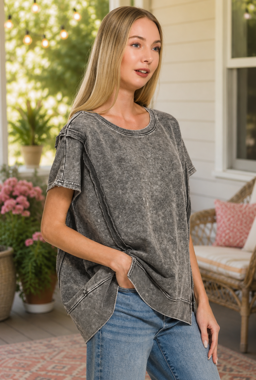 Washed Away Top Ash Black