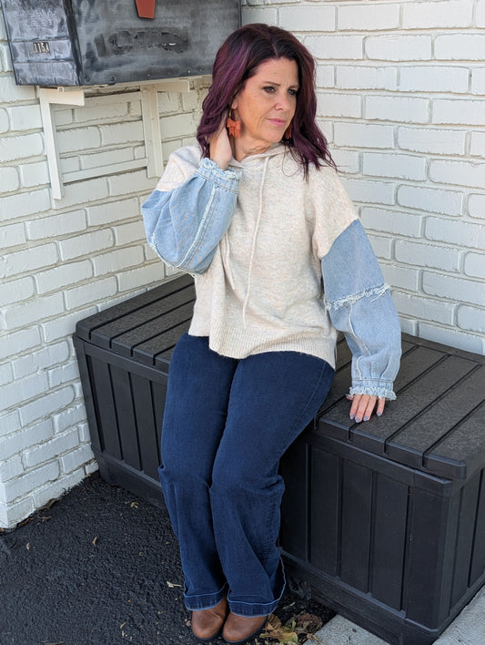 Falling For Denim Hoodie