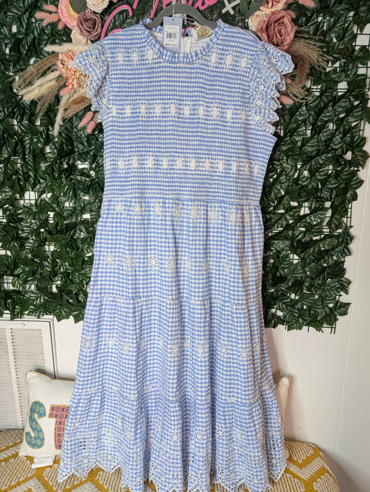 Blue gingham dress NWT $278