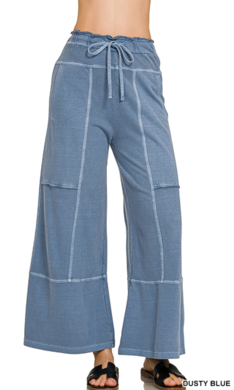 Easy Street Wide Leg Pants Dusty Blue