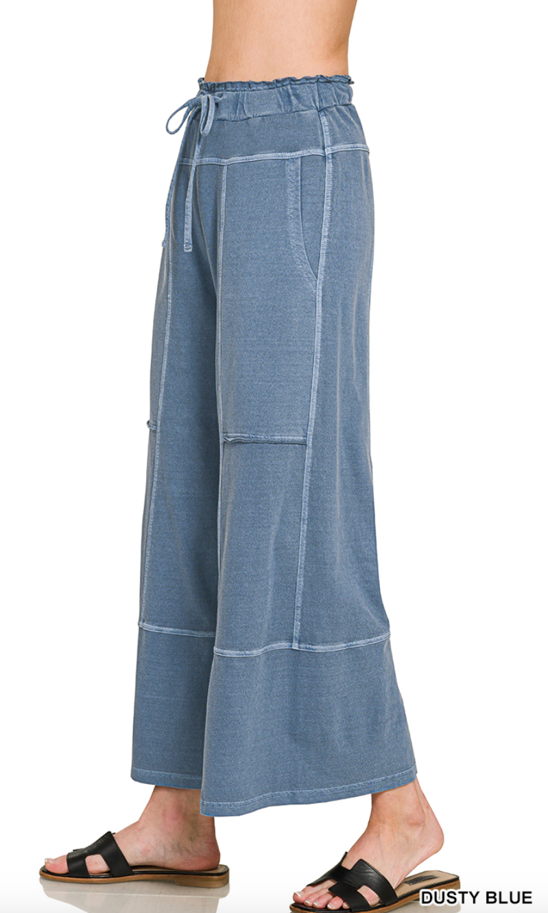 Easy Street Wide Leg Pants Dusty Blue
