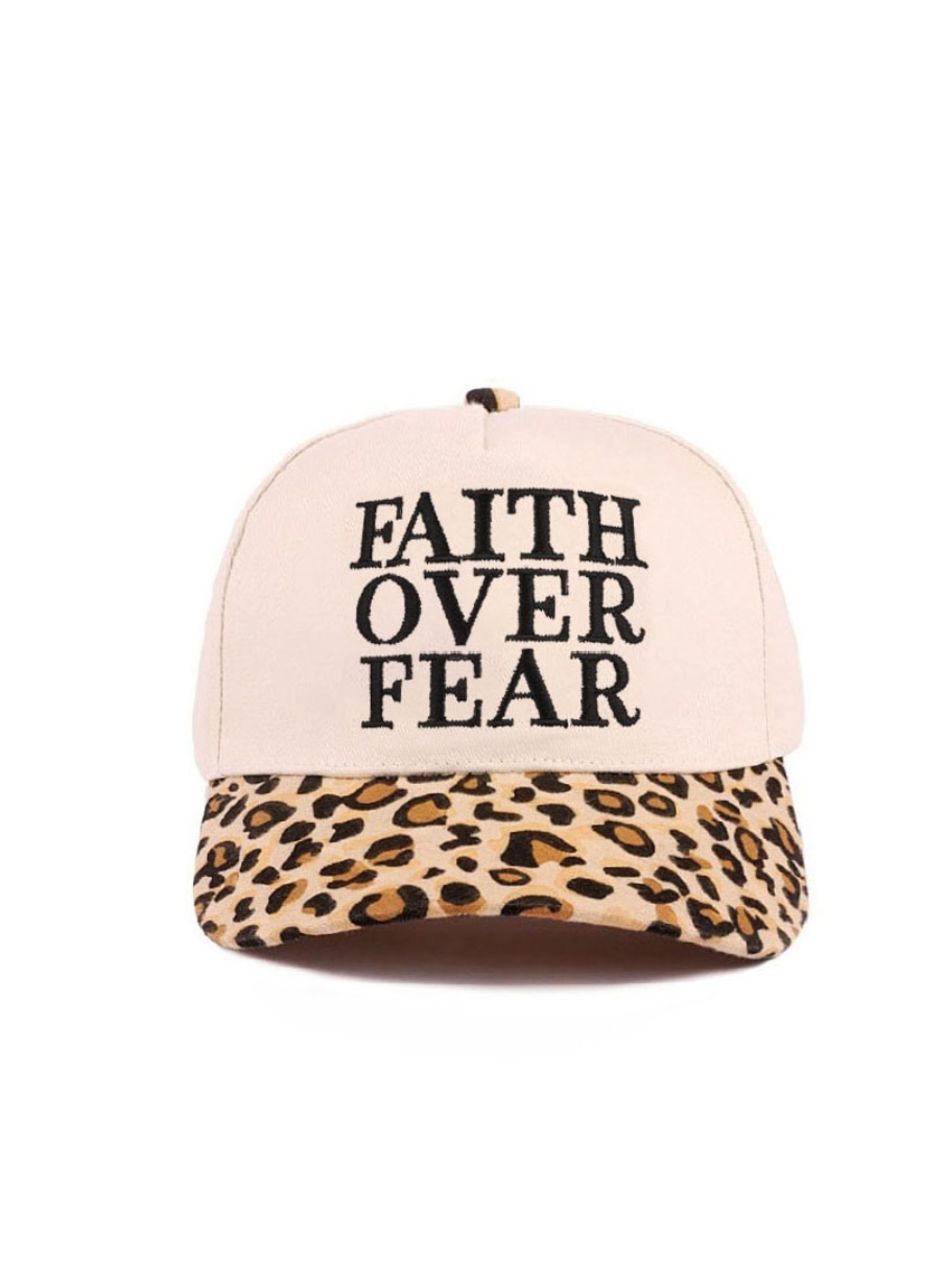 FAITH OVER FEAR Leopard Hat