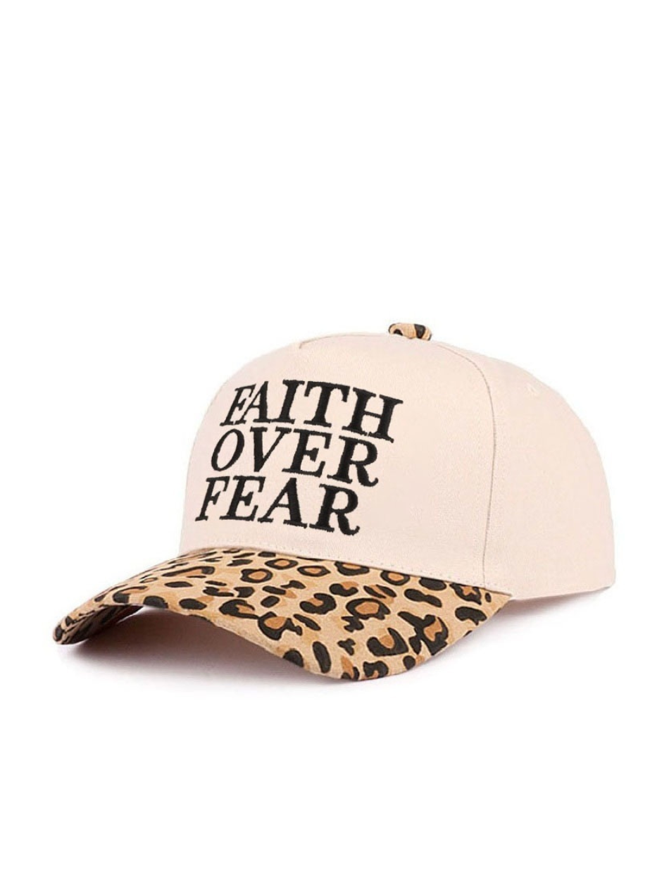 FAITH OVER FEAR Leopard Hat