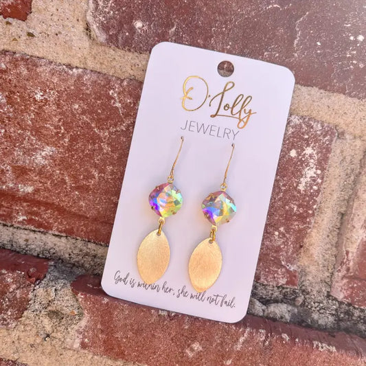 “Reba” Earrings - Red and Blue Dangles