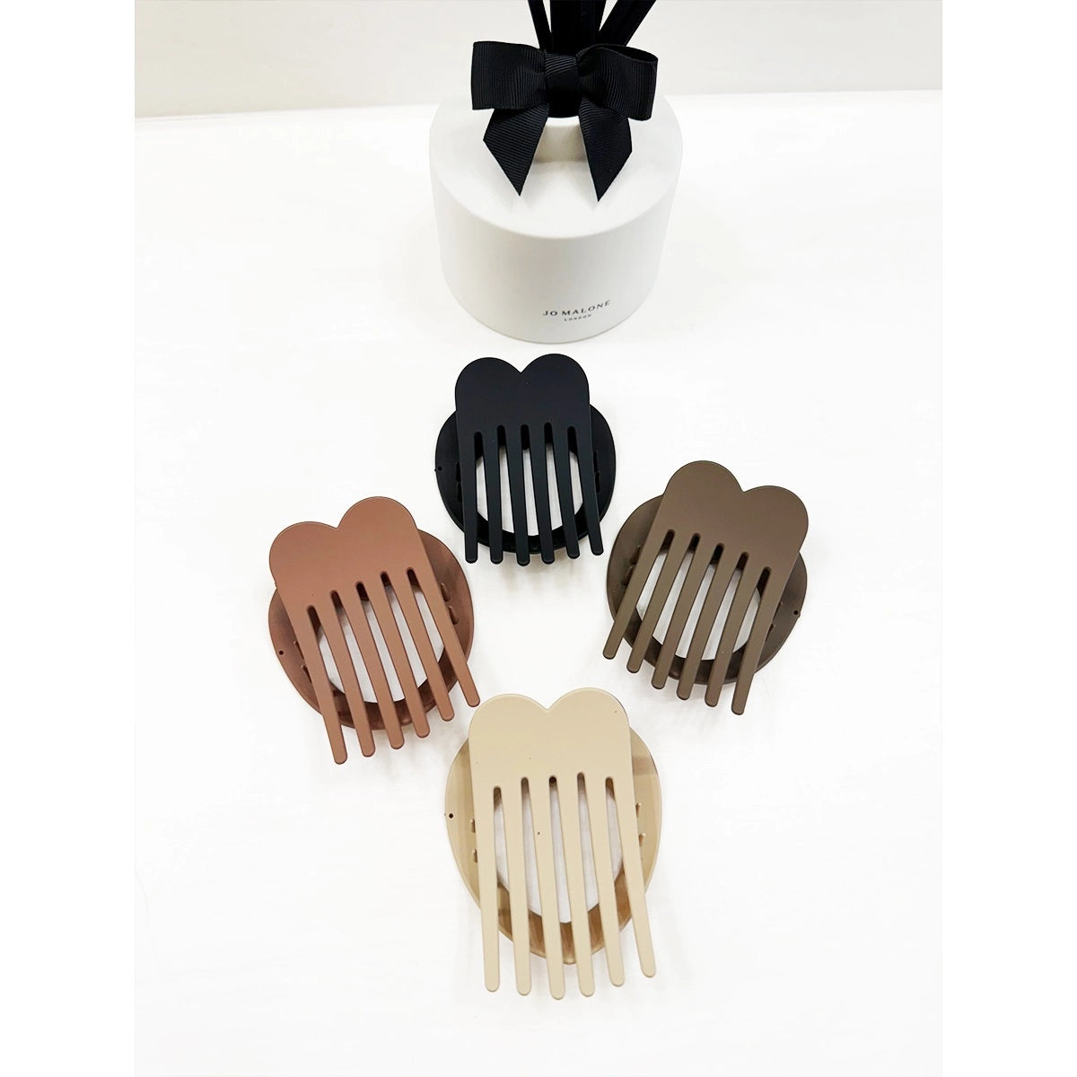 Heart Shape Matte Flat Hair Claw Clips
