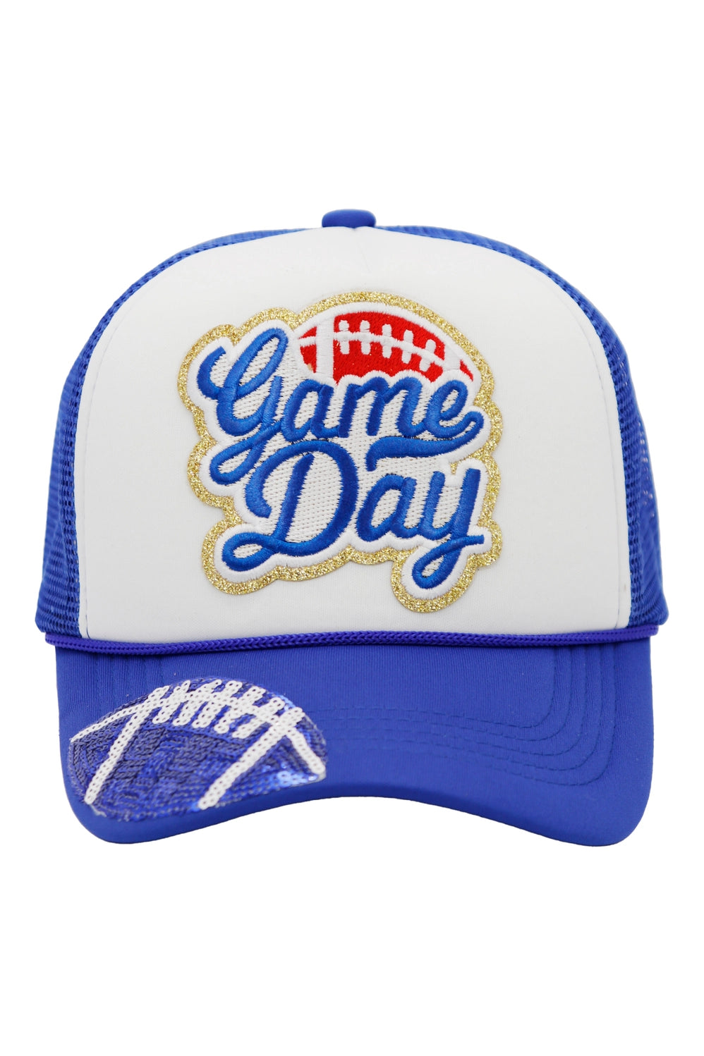 Football Gameday Trucker Hat- Blue