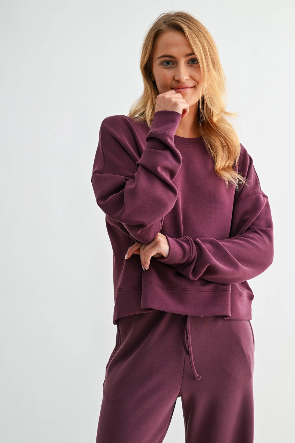 Laguna Dropped Shoulder Sweatshirt Dark Plum