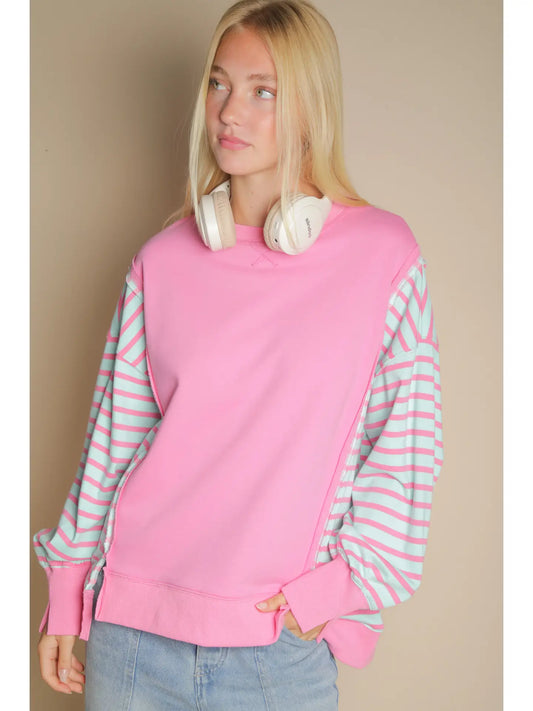 PLUS Sweet Escape Striped Sleeve Top