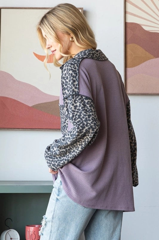 Coming In Style Ribbed Leopard Top