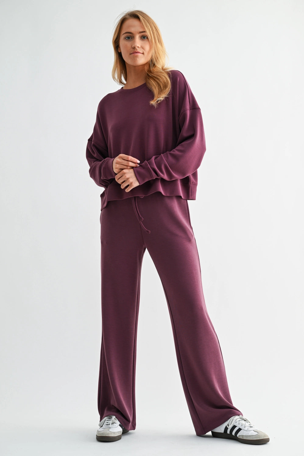 Laguna Dropped Shoulder Sweatshirt Dark Plum