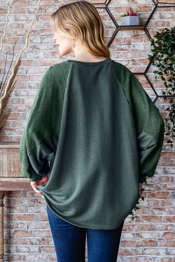 Olive Oversized Top