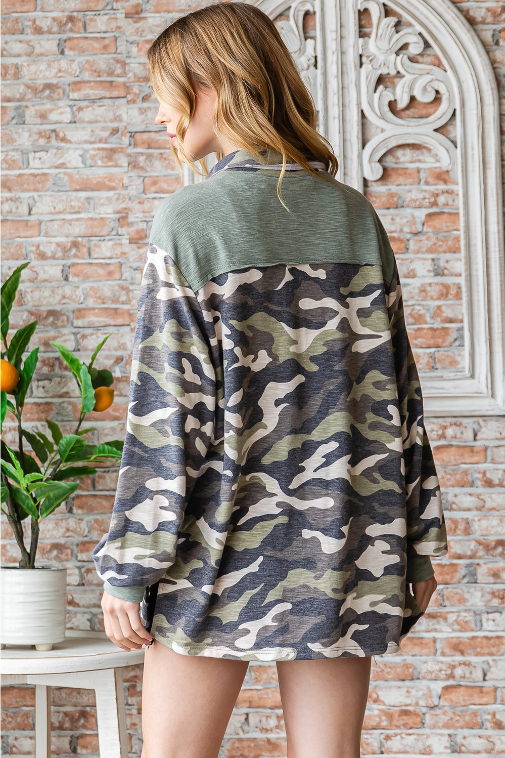 Camouflage Knit Shirt jacket