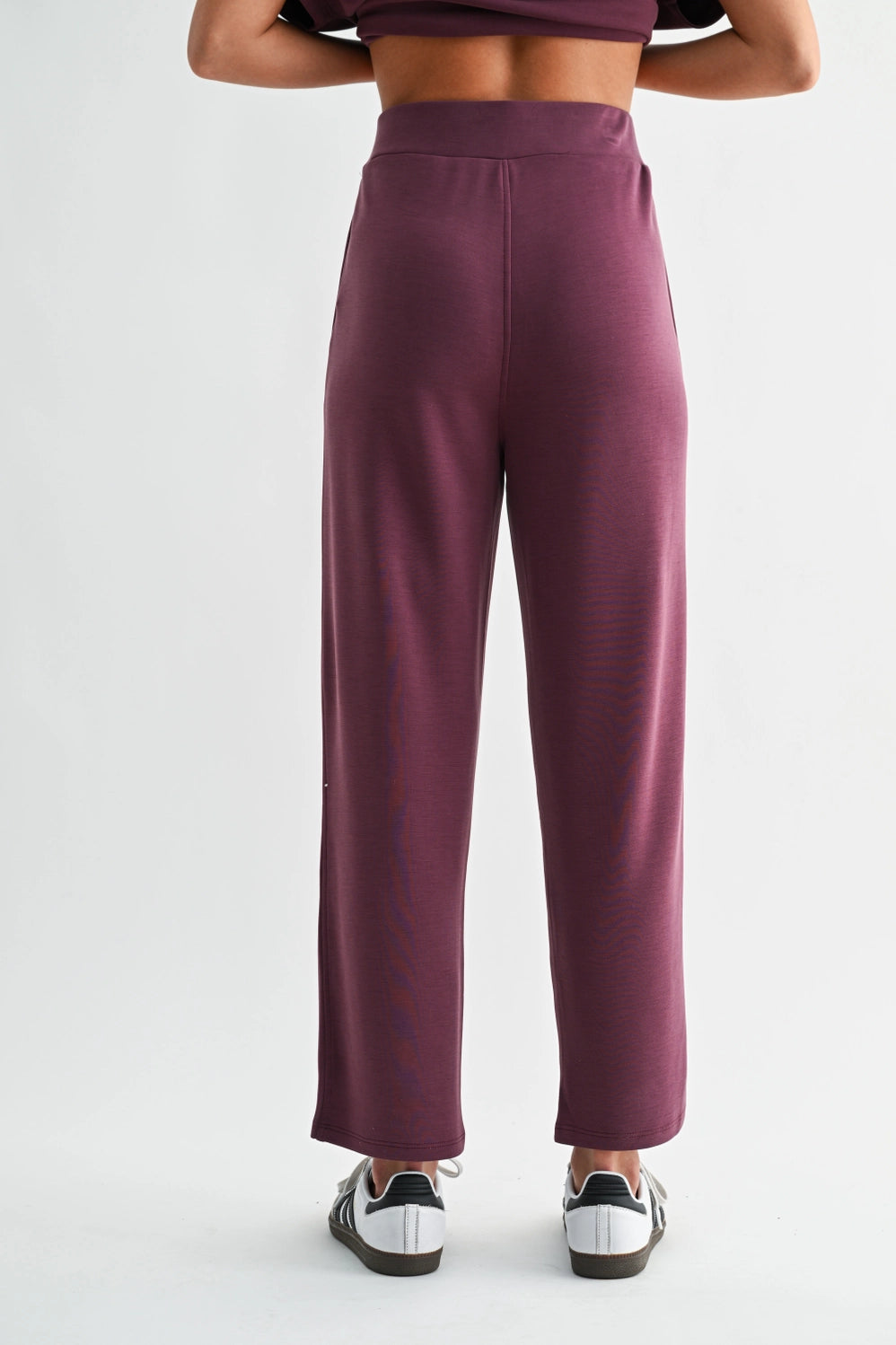 Laguna Soft Drape Cropped Pants Dark Plum