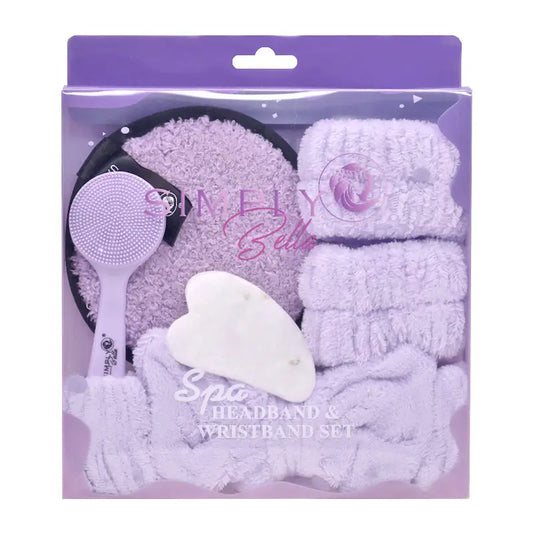Purple Spa Headband & Wristband Set