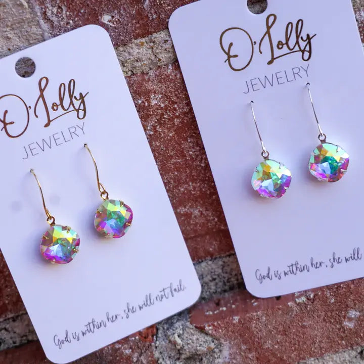 O'lolly "Roxie" Earrings - Ab Stone Dangle