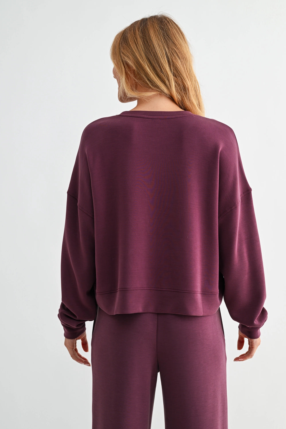 Laguna Dropped Shoulder Sweatshirt Dark Plum