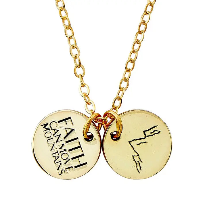Double Coin Necklace - Mountain