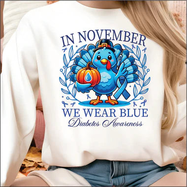 In November we Wear Blue Diabetes Awareness  short sleeve